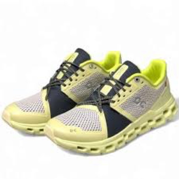 On Cloud stratus Running Shoes Yellow/Gray Pistachio Men's